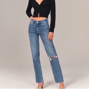 NWT‎ Abercrombie 90s Straight Low Rise Jeans 18 Short